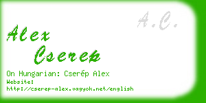 alex cserep business card