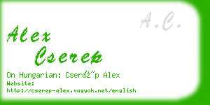 alex cserep business card